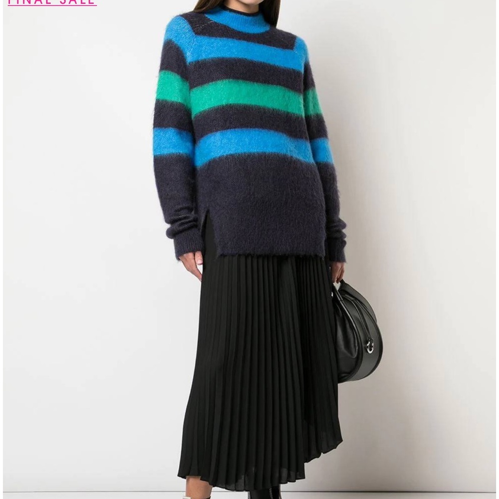 PROENZA SCHOULER WHITE LABEL BRUSHED STRIPE WOOL MOHAIR SWEATER